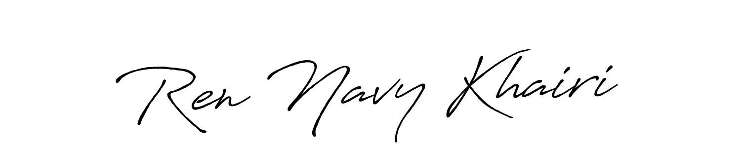 How to make Ren Navy Khairi name signature. Use Antro_Vectra_Bolder style for creating short signs online. This is the latest handwritten sign. Ren Navy Khairi signature style 7 images and pictures png