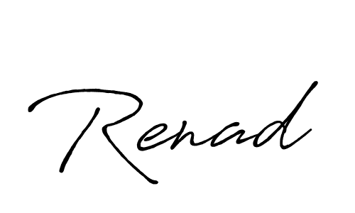 How to make Renad name signature. Use Antro_Vectra_Bolder style for creating short signs online. This is the latest handwritten sign. Renad signature style 7 images and pictures png