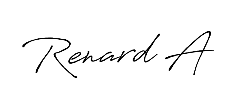 Use a signature maker to create a handwritten signature online. With this signature software, you can design (Antro_Vectra_Bolder) your own signature for name Renard A. Renard A signature style 7 images and pictures png