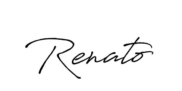 Make a beautiful signature design for name Renato. With this signature (Antro_Vectra_Bolder) style, you can create a handwritten signature for free. Renato signature style 7 images and pictures png