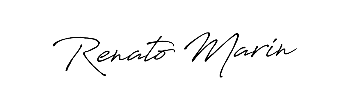 How to make Renato Marin name signature. Use Antro_Vectra_Bolder style for creating short signs online. This is the latest handwritten sign. Renato Marin signature style 7 images and pictures png