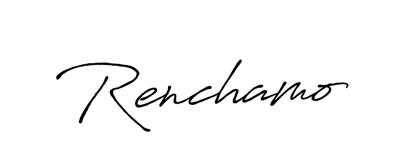 Also You can easily find your signature by using the search form. We will create Renchamo name handwritten signature images for you free of cost using Antro_Vectra_Bolder sign style. Renchamo signature style 7 images and pictures png