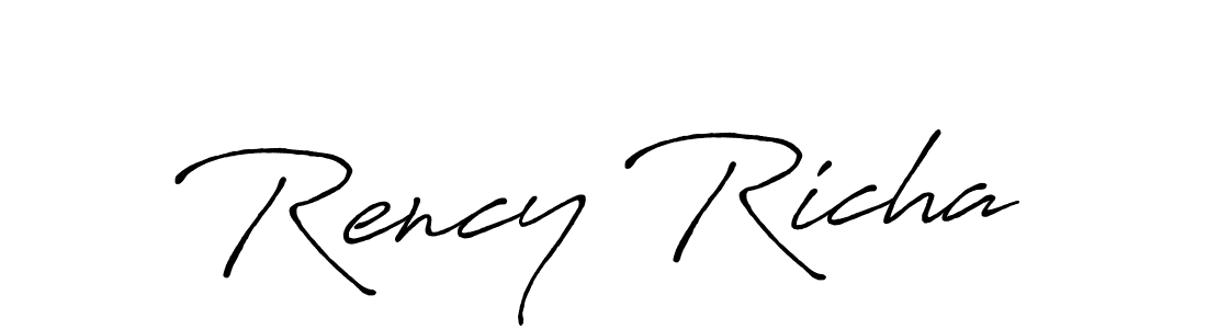 Also You can easily find your signature by using the search form. We will create Rency Richa name handwritten signature images for you free of cost using Antro_Vectra_Bolder sign style. Rency Richa signature style 7 images and pictures png