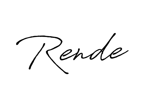 Rende stylish signature style. Best Handwritten Sign (Antro_Vectra_Bolder) for my name. Handwritten Signature Collection Ideas for my name Rende. Rende signature style 7 images and pictures png