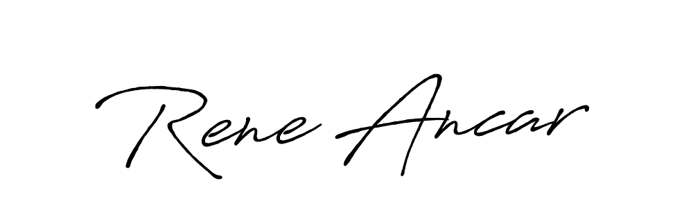 Rene Ancar stylish signature style. Best Handwritten Sign (Antro_Vectra_Bolder) for my name. Handwritten Signature Collection Ideas for my name Rene Ancar. Rene Ancar signature style 7 images and pictures png