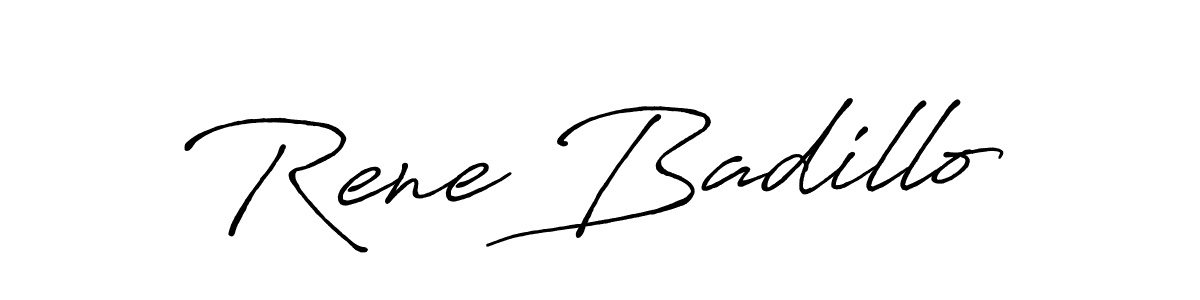 Make a beautiful signature design for name Rene Badillo. With this signature (Antro_Vectra_Bolder) style, you can create a handwritten signature for free. Rene Badillo signature style 7 images and pictures png
