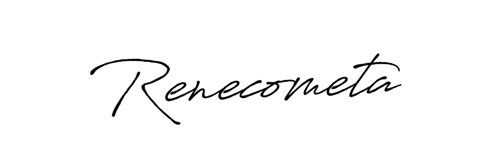 The best way (Antro_Vectra_Bolder) to make a short signature is to pick only two or three words in your name. The name Renecometa include a total of six letters. For converting this name. Renecometa signature style 7 images and pictures png