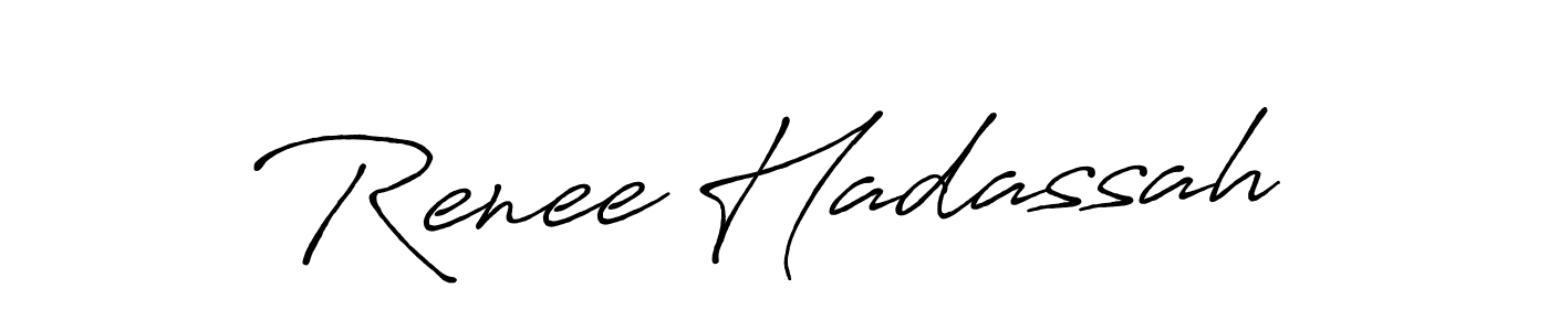 How to make Renee Hadassah name signature. Use Antro_Vectra_Bolder style for creating short signs online. This is the latest handwritten sign. Renee Hadassah signature style 7 images and pictures png