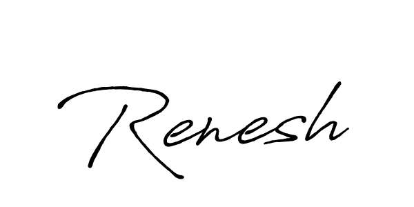 How to make Renesh signature? Antro_Vectra_Bolder is a professional autograph style. Create handwritten signature for Renesh name. Renesh signature style 7 images and pictures png