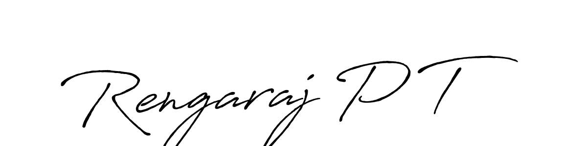 The best way (Antro_Vectra_Bolder) to make a short signature is to pick only two or three words in your name. The name Rengaraj P T include a total of six letters. For converting this name. Rengaraj P T signature style 7 images and pictures png