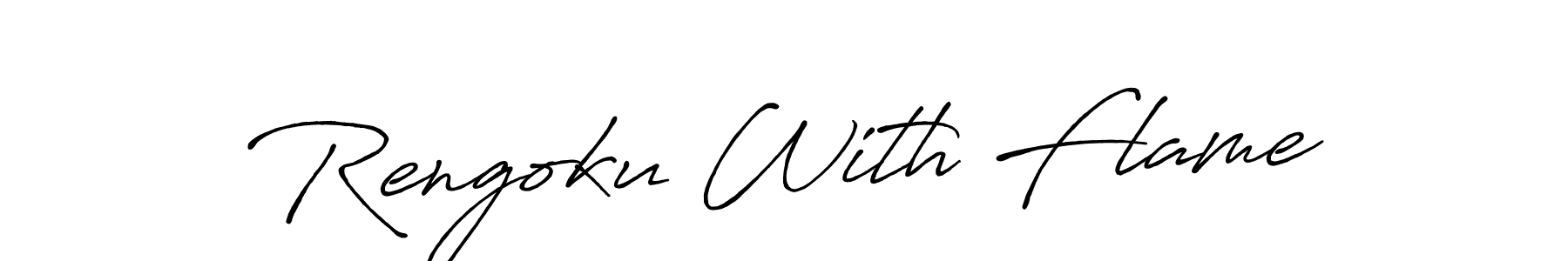 Use a signature maker to create a handwritten signature online. With this signature software, you can design (Antro_Vectra_Bolder) your own signature for name Rengoku With Flame. Rengoku With Flame signature style 7 images and pictures png