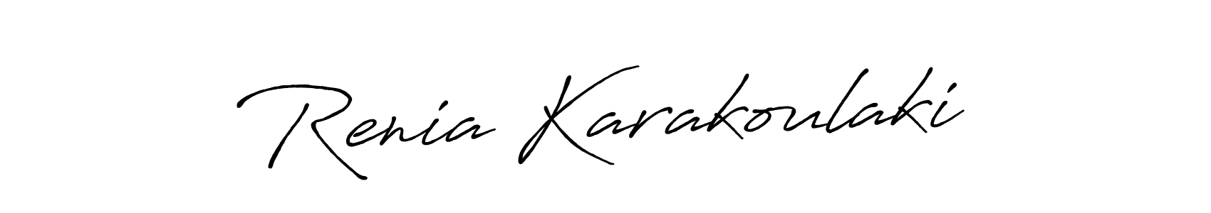 How to make Renia Karakoulaki name signature. Use Antro_Vectra_Bolder style for creating short signs online. This is the latest handwritten sign. Renia Karakoulaki signature style 7 images and pictures png
