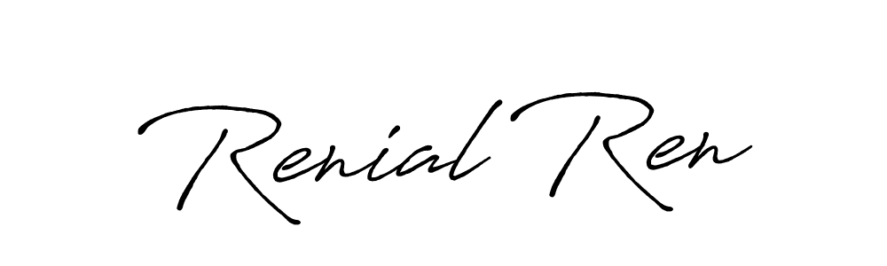 Design your own signature with our free online signature maker. With this signature software, you can create a handwritten (Antro_Vectra_Bolder) signature for name Renial Ren. Renial Ren signature style 7 images and pictures png