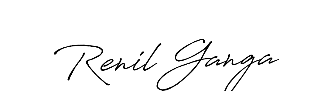 Similarly Antro_Vectra_Bolder is the best handwritten signature design. Signature creator online .You can use it as an online autograph creator for name Renil Ganga. Renil Ganga signature style 7 images and pictures png