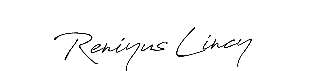 Use a signature maker to create a handwritten signature online. With this signature software, you can design (Antro_Vectra_Bolder) your own signature for name Reniyus Lincy. Reniyus Lincy signature style 7 images and pictures png