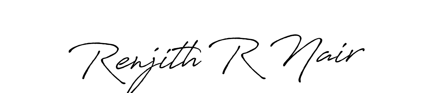 The best way (Antro_Vectra_Bolder) to make a short signature is to pick only two or three words in your name. The name Renjith R Nair include a total of six letters. For converting this name. Renjith R Nair signature style 7 images and pictures png