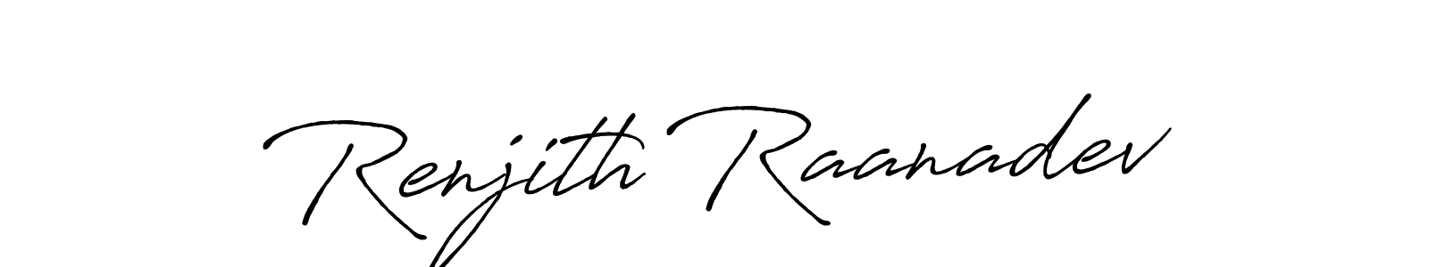 if you are searching for the best signature style for your name Renjith Raanadev. so please give up your signature search. here we have designed multiple signature styles  using Antro_Vectra_Bolder. Renjith Raanadev signature style 7 images and pictures png