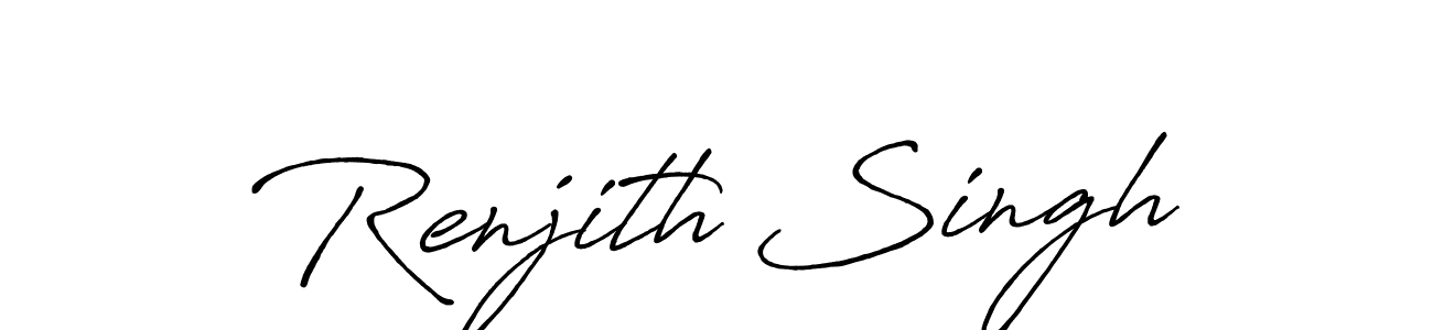 Make a beautiful signature design for name Renjith Singh. With this signature (Antro_Vectra_Bolder) style, you can create a handwritten signature for free. Renjith Singh signature style 7 images and pictures png