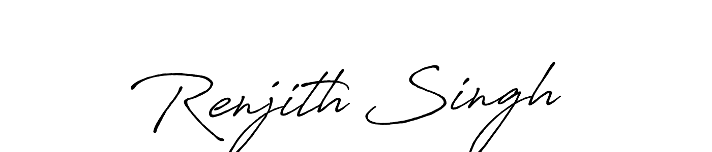 Also You can easily find your signature by using the search form. We will create Renjith Singh  name handwritten signature images for you free of cost using Antro_Vectra_Bolder sign style. Renjith Singh  signature style 7 images and pictures png