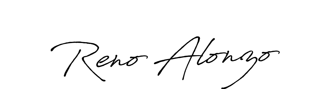 Antro_Vectra_Bolder is a professional signature style that is perfect for those who want to add a touch of class to their signature. It is also a great choice for those who want to make their signature more unique. Get Reno Alonzo name to fancy signature for free. Reno Alonzo signature style 7 images and pictures png