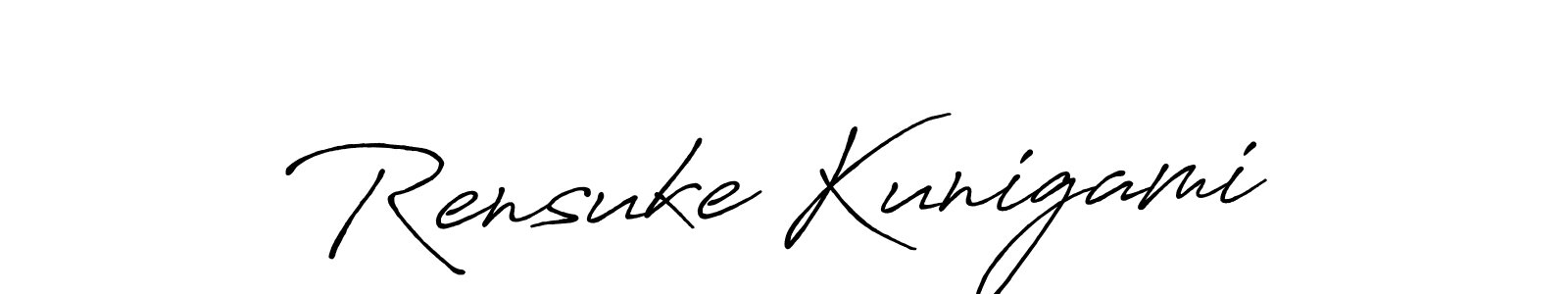 Create a beautiful signature design for name Rensuke Kunigami. With this signature (Antro_Vectra_Bolder) fonts, you can make a handwritten signature for free. Rensuke Kunigami signature style 7 images and pictures png