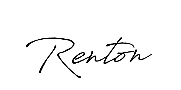 Make a beautiful signature design for name Renton. With this signature (Antro_Vectra_Bolder) style, you can create a handwritten signature for free. Renton signature style 7 images and pictures png