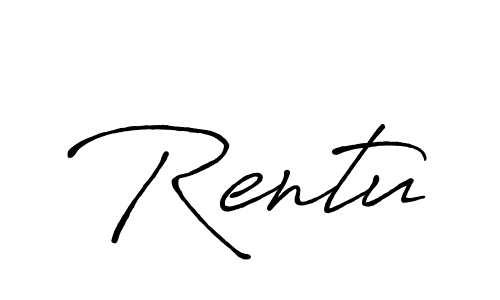 Use a signature maker to create a handwritten signature online. With this signature software, you can design (Antro_Vectra_Bolder) your own signature for name Rentu. Rentu signature style 7 images and pictures png
