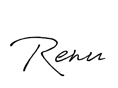 How to make Renu name signature. Use Antro_Vectra_Bolder style for creating short signs online. This is the latest handwritten sign. Renu signature style 7 images and pictures png