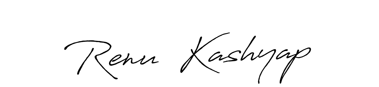 This is the best signature style for the Renu  Kashyap name. Also you like these signature font (Antro_Vectra_Bolder). Mix name signature. Renu  Kashyap signature style 7 images and pictures png