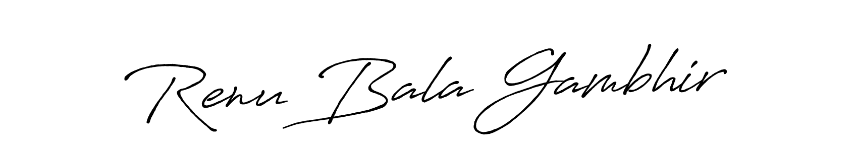 Renu Bala Gambhir stylish signature style. Best Handwritten Sign (Antro_Vectra_Bolder) for my name. Handwritten Signature Collection Ideas for my name Renu Bala Gambhir. Renu Bala Gambhir signature style 7 images and pictures png