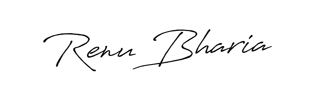 Use a signature maker to create a handwritten signature online. With this signature software, you can design (Antro_Vectra_Bolder) your own signature for name Renu Bharia. Renu Bharia signature style 7 images and pictures png
