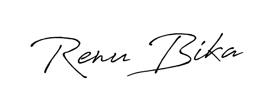 How to make Renu Bika name signature. Use Antro_Vectra_Bolder style for creating short signs online. This is the latest handwritten sign. Renu Bika signature style 7 images and pictures png