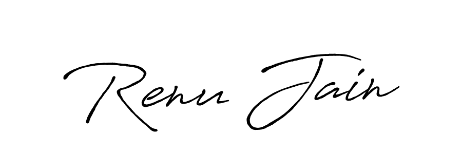 if you are searching for the best signature style for your name Renu Jain. so please give up your signature search. here we have designed multiple signature styles  using Antro_Vectra_Bolder. Renu Jain signature style 7 images and pictures png