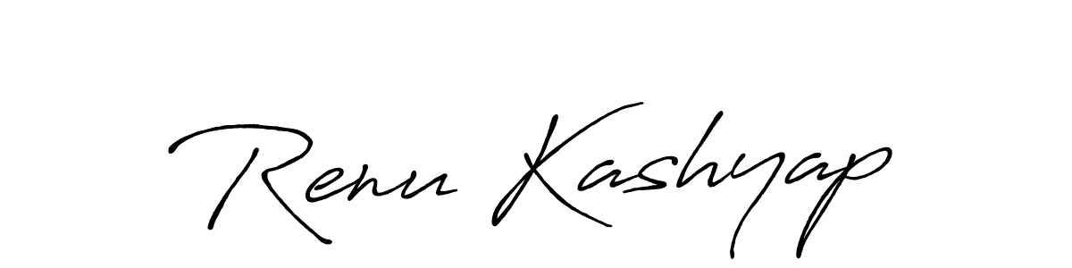 Make a beautiful signature design for name Renu Kashyap. With this signature (Antro_Vectra_Bolder) style, you can create a handwritten signature for free. Renu Kashyap signature style 7 images and pictures png