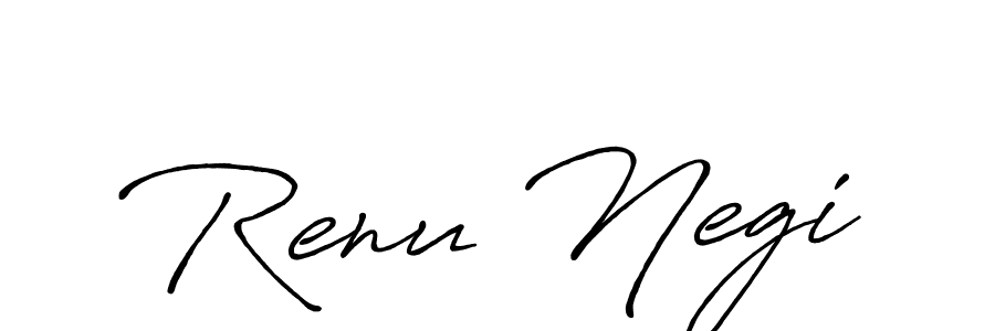 Create a beautiful signature design for name Renu Negi. With this signature (Antro_Vectra_Bolder) fonts, you can make a handwritten signature for free. Renu Negi signature style 7 images and pictures png