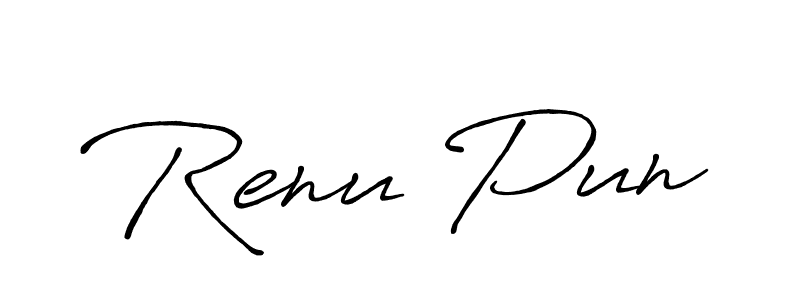 Also You can easily find your signature by using the search form. We will create Renu Pun name handwritten signature images for you free of cost using Antro_Vectra_Bolder sign style. Renu Pun signature style 7 images and pictures png