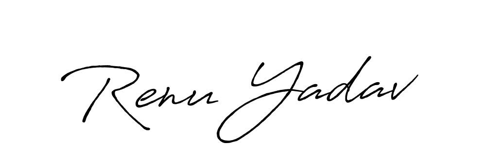 Create a beautiful signature design for name Renu Yadav. With this signature (Antro_Vectra_Bolder) fonts, you can make a handwritten signature for free. Renu Yadav signature style 7 images and pictures png