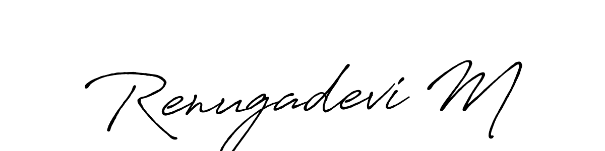 Create a beautiful signature design for name Renugadevi M. With this signature (Antro_Vectra_Bolder) fonts, you can make a handwritten signature for free. Renugadevi M signature style 7 images and pictures png