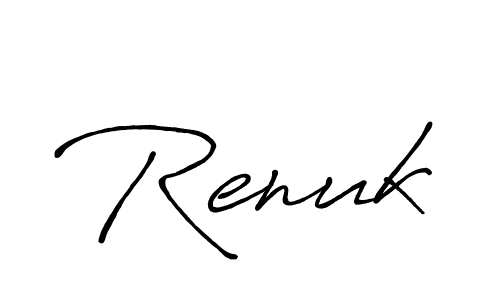 Use a signature maker to create a handwritten signature online. With this signature software, you can design (Antro_Vectra_Bolder) your own signature for name Renuk. Renuk signature style 7 images and pictures png