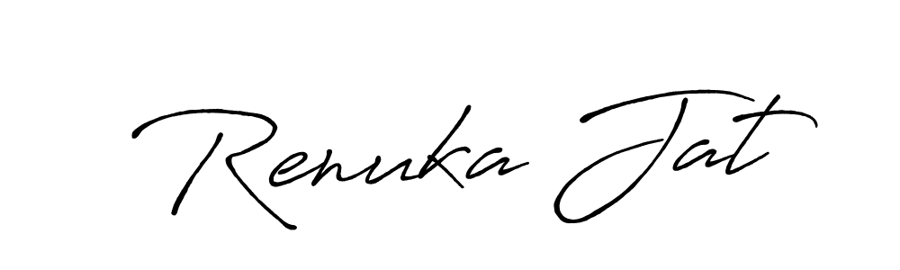 Make a beautiful signature design for name Renuka Jat. With this signature (Antro_Vectra_Bolder) style, you can create a handwritten signature for free. Renuka Jat signature style 7 images and pictures png