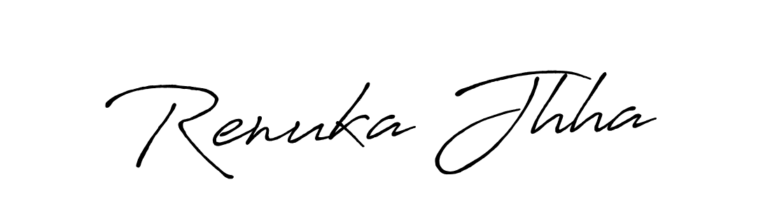 How to make Renuka Jhha name signature. Use Antro_Vectra_Bolder style for creating short signs online. This is the latest handwritten sign. Renuka Jhha signature style 7 images and pictures png