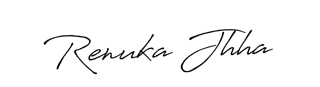 You should practise on your own different ways (Antro_Vectra_Bolder) to write your name (Renuka Jhha) in signature. don't let someone else do it for you. Renuka Jhha signature style 7 images and pictures png