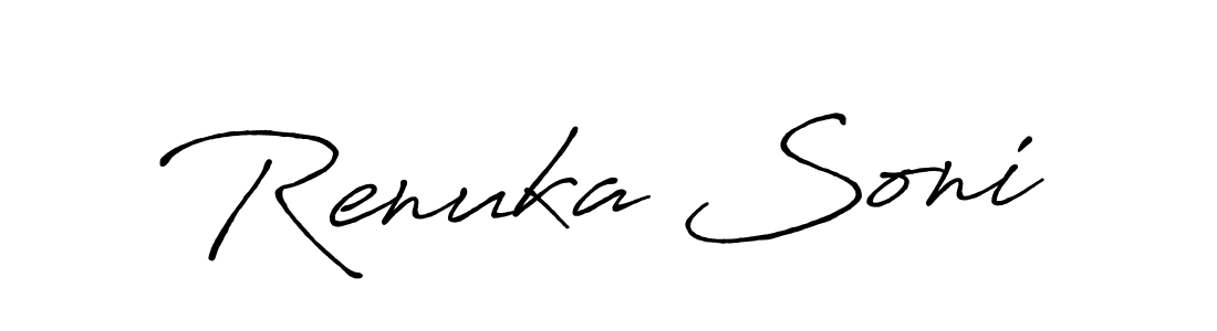 Antro_Vectra_Bolder is a professional signature style that is perfect for those who want to add a touch of class to their signature. It is also a great choice for those who want to make their signature more unique. Get Renuka Soni name to fancy signature for free. Renuka Soni signature style 7 images and pictures png
