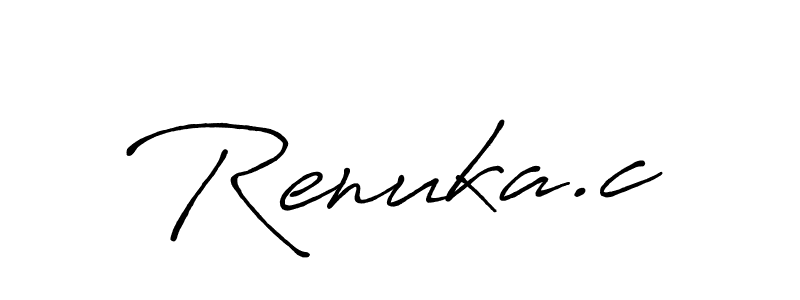 Create a beautiful signature design for name Renuka.c. With this signature (Antro_Vectra_Bolder) fonts, you can make a handwritten signature for free. Renuka.c signature style 7 images and pictures png