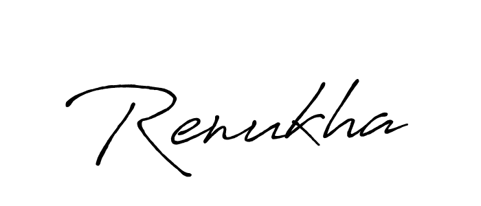 How to make Renukha name signature. Use Antro_Vectra_Bolder style for creating short signs online. This is the latest handwritten sign. Renukha signature style 7 images and pictures png