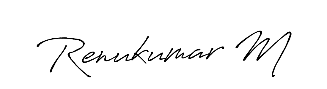 Antro_Vectra_Bolder is a professional signature style that is perfect for those who want to add a touch of class to their signature. It is also a great choice for those who want to make their signature more unique. Get Renukumar M name to fancy signature for free. Renukumar M signature style 7 images and pictures png