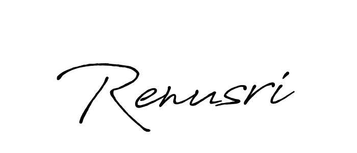 Use a signature maker to create a handwritten signature online. With this signature software, you can design (Antro_Vectra_Bolder) your own signature for name Renusri. Renusri signature style 7 images and pictures png