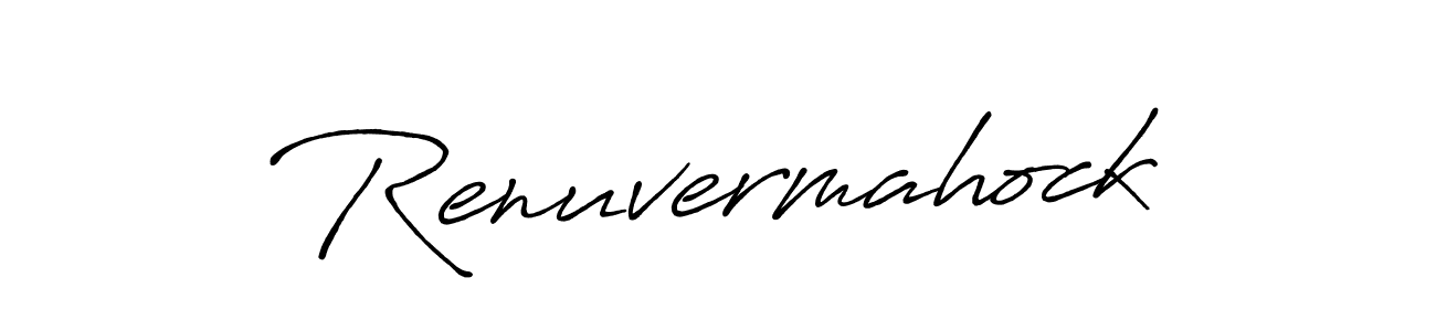How to make Renuvermahock name signature. Use Antro_Vectra_Bolder style for creating short signs online. This is the latest handwritten sign. Renuvermahock signature style 7 images and pictures png