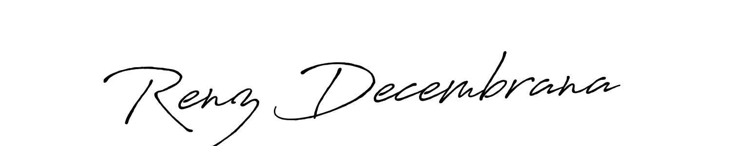 Make a beautiful signature design for name Renz Decembrana. With this signature (Antro_Vectra_Bolder) style, you can create a handwritten signature for free. Renz Decembrana signature style 7 images and pictures png