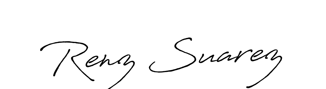 if you are searching for the best signature style for your name Renz Suarez. so please give up your signature search. here we have designed multiple signature styles  using Antro_Vectra_Bolder. Renz Suarez signature style 7 images and pictures png